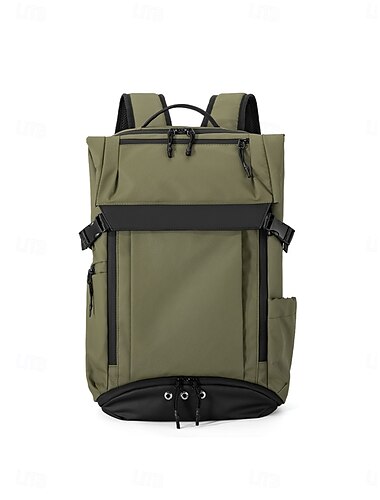 Zaino da uomo verde oliva per viaggi e lavoro, borsa per laptop di grande capacità con molteplici tasche, zaino resistente per attività all'aperto e pendolarismo con spallacci regolabili