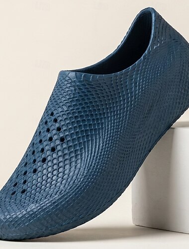  Herre marineblå, hurtigtørkende tresko, pustende og lette slip-on-sko for musikkfestivaler, camping, strand og utendørseventyr