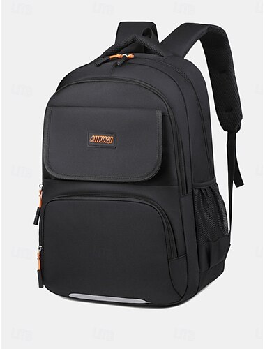  Mochila escolar preta resistente para o ensino médio. &Mochila grande para estudantes universitários com vários bolsos - resistente &Mochila confortável para viagens e para o campus.