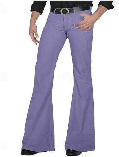  Retrò Vintage Anni '60 Hippie Pantaloni Pantaloni a zampa d'elefante Pantaloni a zampa Hippie Costume Per uomo Halloween Carnevale Mascherata Festival Musicale Festa & Sera Parata dell'Orgoglio Adulti