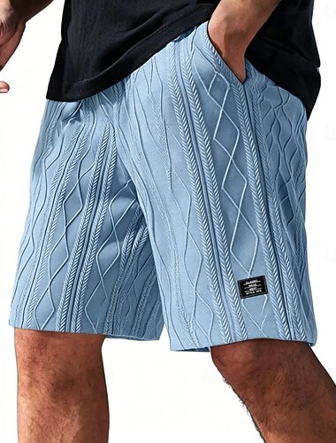  Herre Shorts Sommershorts Strandshorts Casual shorts Jacquard Snorer Lomme عادي Komfort Pustende Knelengde utendørs Strand Feriereise Ferie Mote Hvit Kakifarget Mikroelastisk
