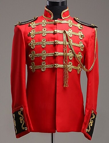  Manteau ancien Médiéval Veste Napoléon Manteau Bal Masqué Vêtements d'extérieur Prince Aristocrate Vintage Broderie Déguisement Homme Soirée Halloween Jubilé de platine de la reine 2022 Adulte Manteau
