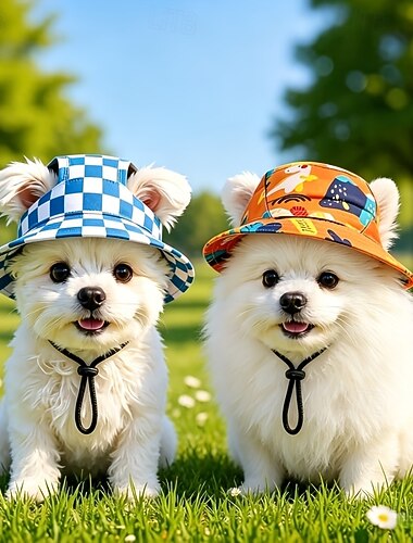  Cappello estivo per cani, traspirante, con orecchie aperte, ideale per proteggersi dal sole in tutte le stagioni, disponibile in due modelli e tre taglie, appositamente progettato per cani e gatti di