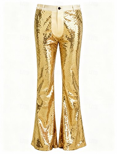  Retrò Vintage Disco Anni '80 Pantaloni a zampa d'elefante Disco Paillettes Costume Per uomo Halloween Carnevale Festa serale Discoteca Adulti Pantaloni