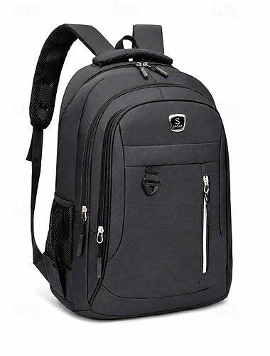  Ruime schoolrugzak voor jongens, meerlaagse schooltas met laptopvak, waterdichte polyester reisrugzak, comfortabel ergonomisch ontwerp, blauw/zwart/grijs