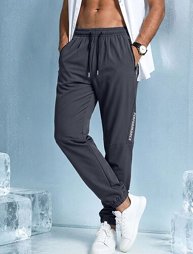  Per uomo Joggers Pantaloni Pantaloni casual Pantaloni ad asciugatura rapida Borse refrigeranti Tasca con cerniera Polsino elastico Semplice Leggero Traspirante Lunghezza intera Casuale Quotidiano