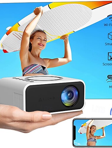  Mini projecteur avec Wi-Fi et duplication d'écran, projecteur de films portable pour l'extérieur &petit vidéoprojecteur pour usage domestique, compatible avec smartphone, ordinateur portable, clé USB