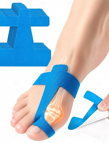  Voorgesneden kinesiotape voor hallux valgus-correctie, 20/40 stuks ademende, elastische kinesiotape, zelfklevende valgus-ondersteuning, latexvrije elastische teensteunbandjes.