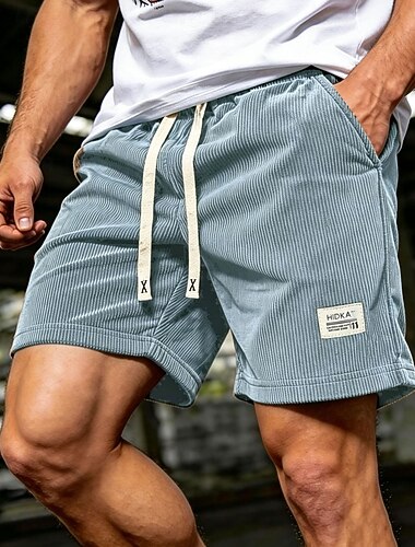 Herr Shorts Sommarshorts Beach Shorts Casual shorts Manchester Shorts Snörning Ficka Elastisk midja Slät Komfort Andningsfunktion Knelängd Utomhus Strand Semester Semester Mode Kaki Svart Oelastisk