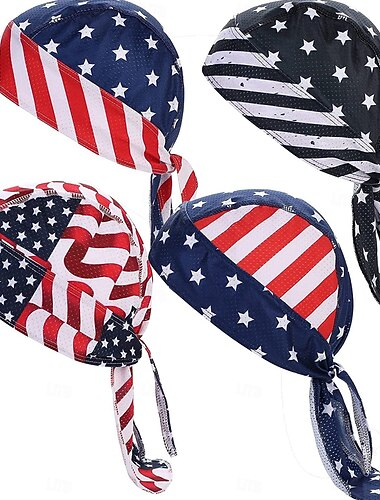  Bonnet/bandana rafraîchissant patriotique aux couleurs du drapeau américain (1 pièce), bandana élastique à séchage rapide pour le sport, unisexe, idéal pour le cyclisme, la course à pied, la salle de sport et la randonnée, à l'occasion du 250e anniversair