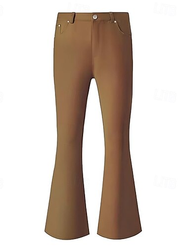  Retrò Vintage Anni '70 Fantastico Pantaloni a zampa d'elefante Pantaloni a zampa Hippie Disco A vita medio-alta Tinta unica Costume Per uomo Halloween Carnevale Festival Musicale Festa a tema retrò