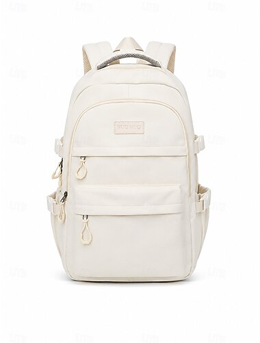  Zaino in nylon impermeabile per studenti universitari, borsa scolastica capiente con molte tasche, ideale per il campus, i viaggi e gli spostamenti quotidiani.