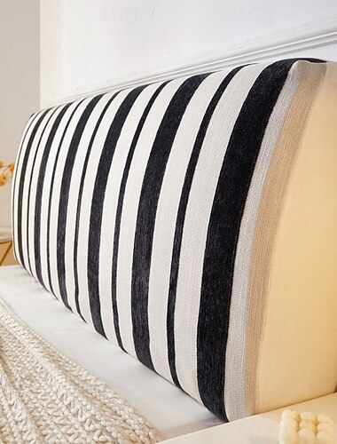  Yksiosainen paksu raidallinen sängynpäädyn päällinen, universaali joustava koko sängynpäädyn peittävä päällinen, minimalistinen pölytiivis päällinen