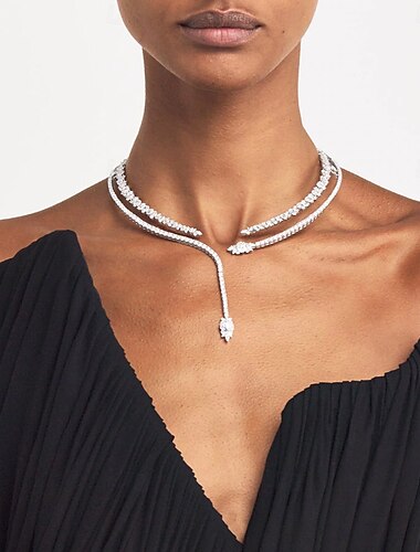  Collana Con diamantini Strass Per donna Moda Classico Collana Per Feste
