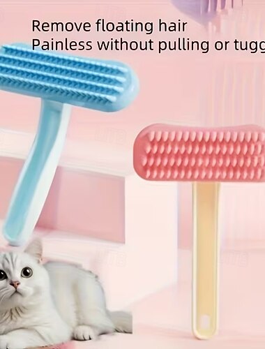  3-delige set konijnenkammen van siliconen, kleine huisdierkammen, kattenkammen, borstels, haarborstels, reinigings- en verzorgingshulpmiddelen voor cavia's, beauty trimmers, huisdierbadkammen