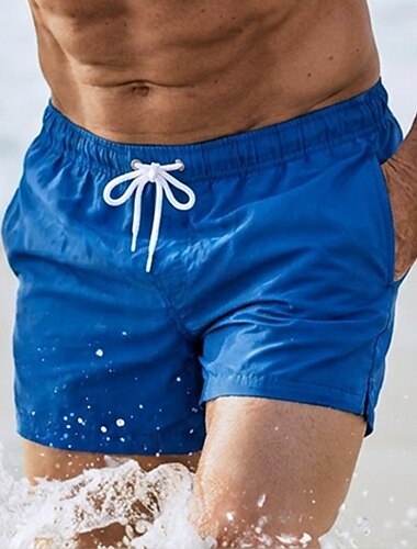  Homme Maillots de bain Shorts de bain Shorts de Surf Cordon de serrage avec doublure en mesh Pur Couleur Unie Séchage Rapide Au dessus des genoux Occasionnel Plage Fête Hawaïen Décontracté / Sportif
