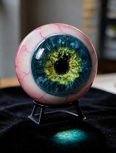  Décoration d'œil de monstre réaliste pour Halloween, globe oculaire en résine avec support, accessoire d'horreur terrifiant pour une fête d'Halloween, une maison hantée ou une décoration gothique pour