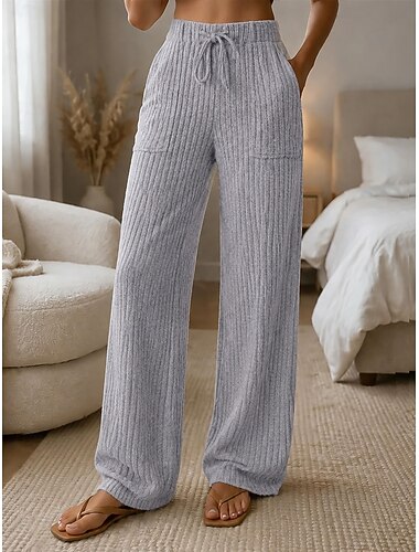  Dames Brutaal Modieus Volledige lengte Hoge taille Comfort Rekbaar Vakantie Zwart amenel Donker Marine Bruin Lente