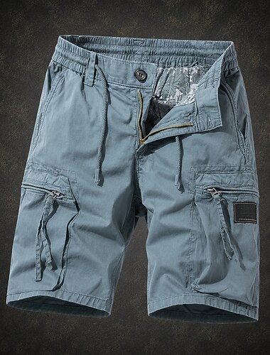  Per uomo Vita comoda Carico tattico Pantaloncini cargo Shorts Pantaloncini casual Tasca Elastico in vita Semplice Tinta unita Lunghezza al ginocchio Casuale All'aperto Abbigliamento casual alla moda