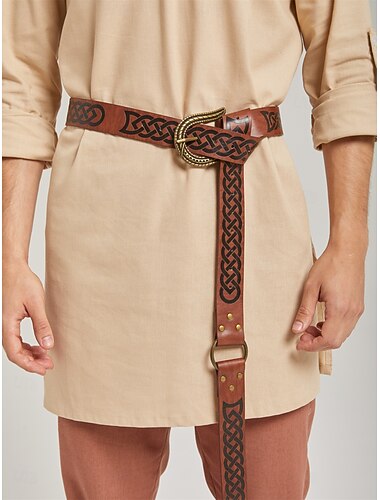  Retrò Vintage Medievale Rinascimento Cintura in Vita Vichingo Ranger Elfico Costume Per uomo Per donna Celtico Vichingo Halloween Carnevale Mascherata LARP