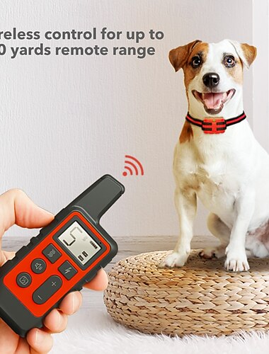  Collare per addestramento cani telecomandato con 9 livelli di stimolazione elettronica e controllo dell'abbaio, dotato di funzioni sonore e di vibrazione, ricaricabile e adatto a cani di piccola,