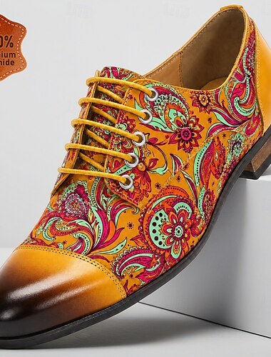  Bunte Paisley-Oxford-Schuhe für Herren – hochwertige, formelle Lederschuhe für Hochzeiten, Abschlussbälle, Bankette und modische Statements