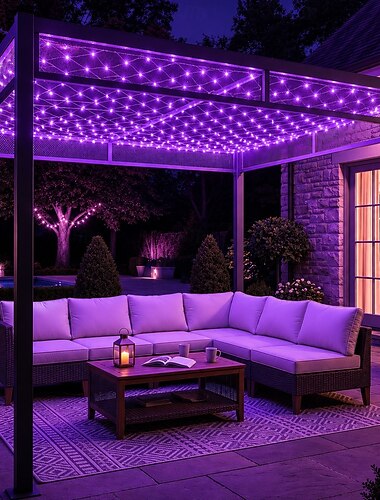  Luci a rete a LED, decorazioni a rete per esterni, luci a LED multicolore impermeabili per esterni, ideali per cespugli, arbusti, siepi, alberi ed erba.