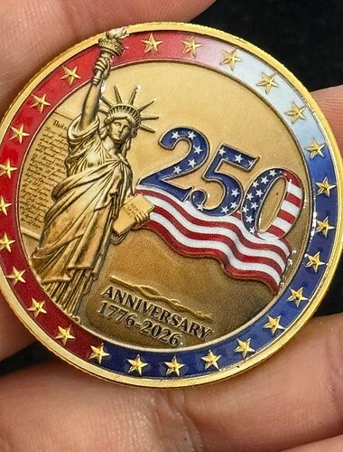  Moneta commemorativa del 250° anniversario degli Stati Uniti (1776-2026), moneta celebrativa patriottica del quinquennio con l'immagine della Statua della Libertà, souvenir da collezione ideale come