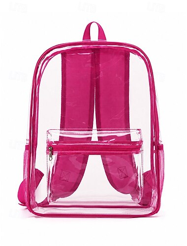  Sac à dos transparent rose ultra-résistant pour filles - Sac d'école transparent homologué pour les stades, idéal pour les élèves, le travail et les voyages - Sac à livres en PVC durable