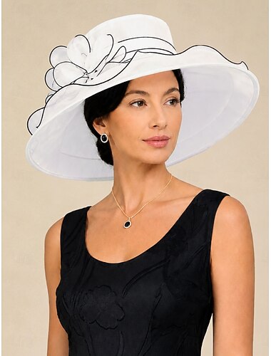  Dame Hatt Solhatt Fest hatt Solbeskyttelse Bryllup Strand Bryllup Netting