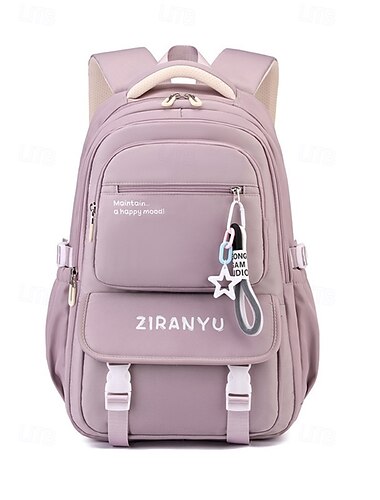  Mochila escolar para estudiantes, mochila de gran capacidad con múltiples compartimentos, mochila impermeable de poliéster para portátil, varios colores, perfecta para la escuela secundaria, la