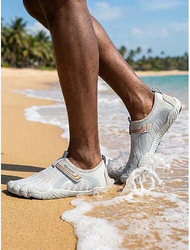  Sapatos aquáticos brancos masculinos para atividades aquáticas, calçados de praia de secagem rápida, leves e antiderrapantes para natação, surfe e praia.