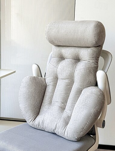  All-in-One-Hals &Lendenstützkissen, ergonomisches 3D-Rückenkissen mit extraweicher, wolkenartiger Komfort-Rückenlehne für Bürostuhl, Autositz und Gaming-Stuhl &Esszimmerstuhl, entlastet den unteren