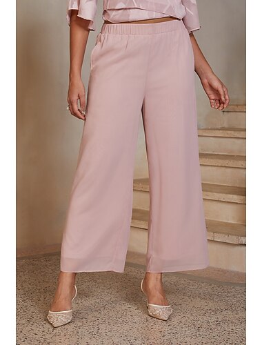  Femmes Fourreau Colonne Longueur cheville Quotidien Léger robe demoiselle d honneur avec Chiffon Couleur Unie