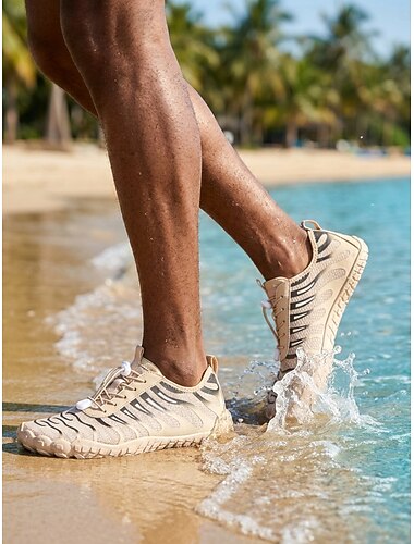  Sapatos aquáticos masculinos de secagem rápida, com cadarço e antiderrapantes, ideais para praia, natação e viagens. Confortáveis para a praia e para o litoral.