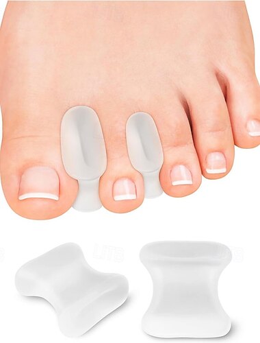  gel tåskillere silikon tåavstandsstykker for kvinner menn hallux valgus-korrektor tå smertelindring, tåjustering, myk tåavstandsstykke for skjeve tær, overlappende tær, hammertåkorreksjon