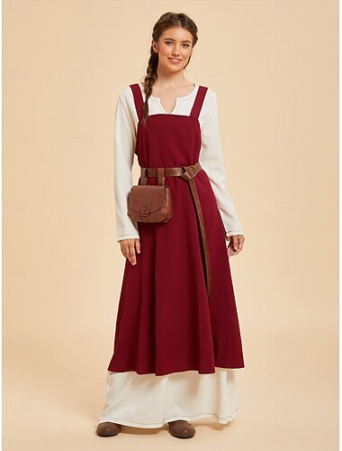  Ensemble de 2 tabliers vikings médiévaux pour femmes avec tunique au dos lacé, tenues pour GN Ren Faire Renaissance, fête foraine, carnaval, Halloween