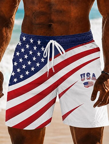  Heren 250ste Jubileum Patriottische Amerikaanse Vlag 1776 2026 Zwemshorts Met Touwtje Zijkanten Zomer Strandkleding