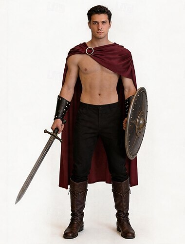  Middeleeuws Renaissance Het Oude Rome Tot de grond Kaap Gladiator Ranger Kostuum Dames Halloween Carnaval LARP Volwassenen Mantel