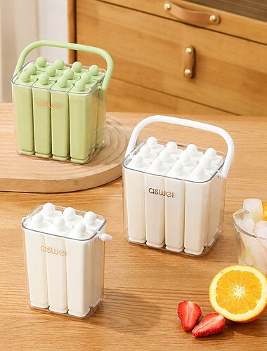  Silikon-Eisstielform mit Aufbewahrungsbox, 6/12-Gitter-Eiswürfelform, wiederverwendbarer Eisstielformer mit leichtem Entnehmen für Wasserflaschen, Cocktails, Eiskaffee, Saft, aromatisiertes Wasser und