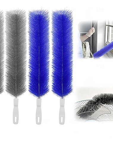  4 st böjbara mikrofiberhuvuden, återanvändbar dammborttagare, fläktrengöringsborste, tvättbar mikrofiberdammmöra för elektriska fläktar, luftkonditionering, bilventiler, persienner, gardiner