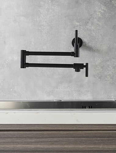  Rubinetto da cucina - Due maniglie un foro Nichel spazzolato / Galvanizzato / Finiture Verniciate Estraibile / Abbassabile / Riempitore di Pentole Montato a parete Moderno Contemporaneo Kitchen Taps