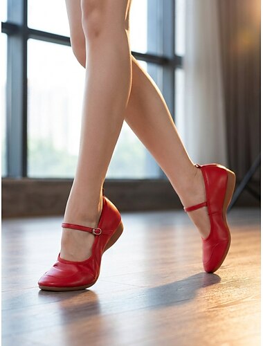 Scarpe da ballo Mary Jane dorate da donna: comode ballerine con tomaia morbida, suola flessibile, struttura leggera e tacco basso stabile, ideali per balli da sala, valzer, danze popolari e