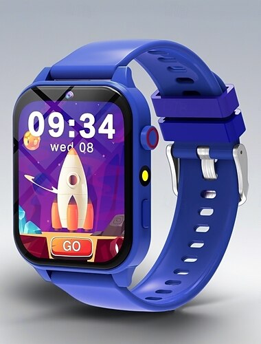  Reloj inteligente para niños, con cámara, juegos, música, SOS, podómetro, alarma, pantalla táctil de 1,54", ideal como regalo de cumpleaños para niños de 3 a 12 años, con temática de cohete espacial.