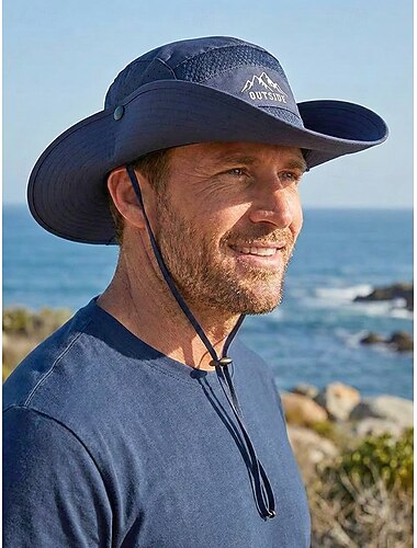  Opvouwbare western cowboy bucket hat voor heren, sneldrogende polyester zonnehoed met brede rand, veelkleurige opvouwbare boonie hat voor vissen, wandelen, safari, reizen, kamperen en strand.