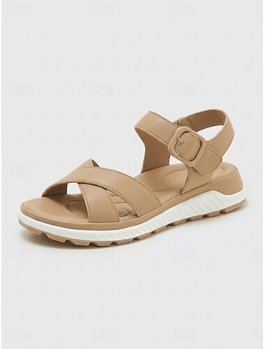  Sandales de marche pour femmes avec soutien de la voûte plantaire et boucle réglable - sandales confortables et décontractées avec bride croisée, semelle intérieure rembourrée et semelle extérieure