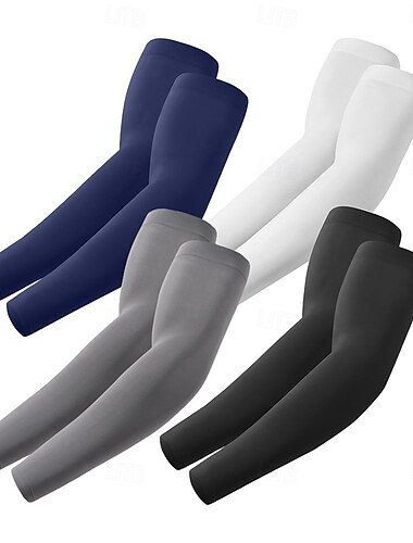  4 pares de mangas refrescantes y ligeras para brazos, protectores UV de verano para brazos, mangas transpirables para el sol para conducir, andar en bicicleta, pescar y deportes al aire libre.