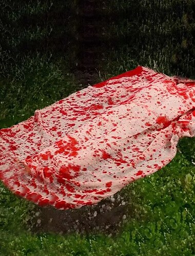  Decorazioni di stoffa insanguinate per Halloween, drappi in tessuto macchiati di sangue, tovaglia di garza horror spaventosa per casa stregata, escape room, oggetti di scena e decorazioni per feste di