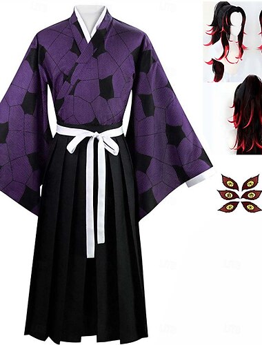  Kokushibou Anime Kostium Cosplay Garnitury cosplay Miecz Halloween Karnawał Top Spodnie Więcej akcesoriów Na Męskie