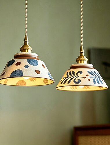  Vintage keramische hanglamp 110-240V